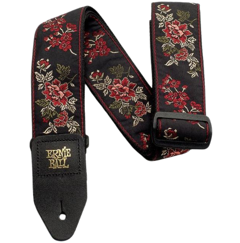 Ernie_Ball-pasek-gitarowy-Red-Rose-haft-skórzane-wzmocnienia
