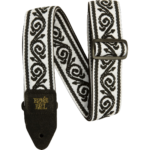 Ernie-Ball-pasek-gitarowy-Black-Vine-EB5342-haft-skórzane-wzmocnienia
