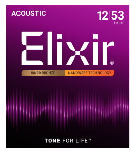 Elixir Nanoweb Struny do gitary akustycznej 12-53 80/20 Bronze